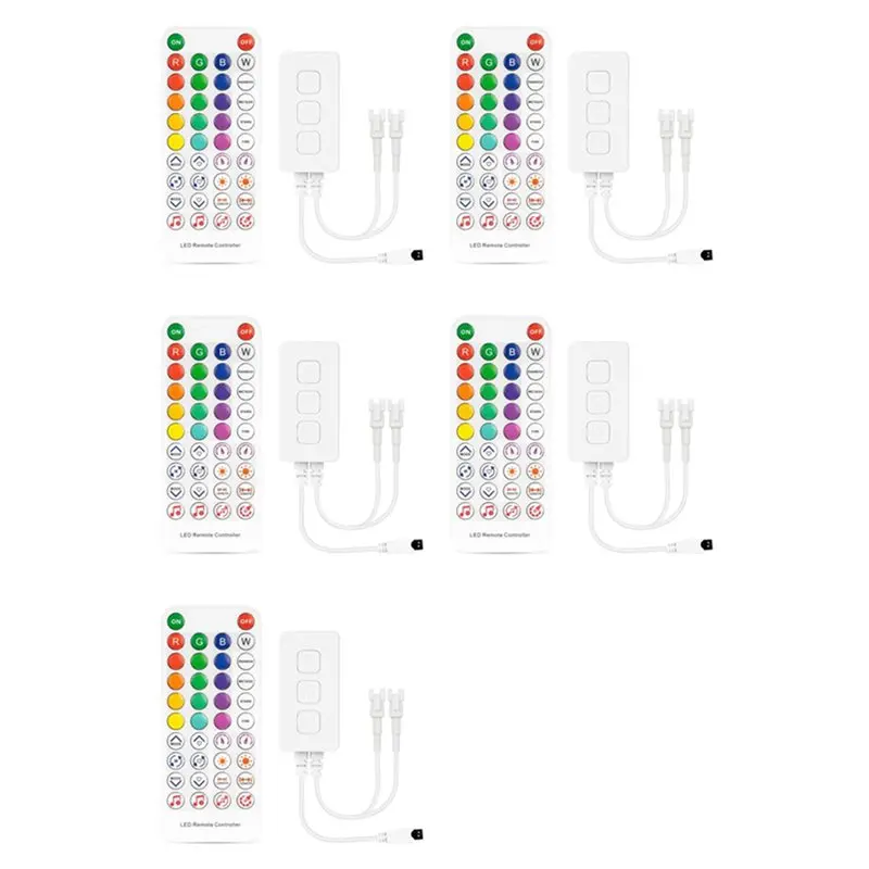 【HAPPY】5X SP611E WS2812B WS2811 Bluetooth Music LED Strip Controller IR38 Keys Remote APP For Addressable LED Lighting DC5V-24V