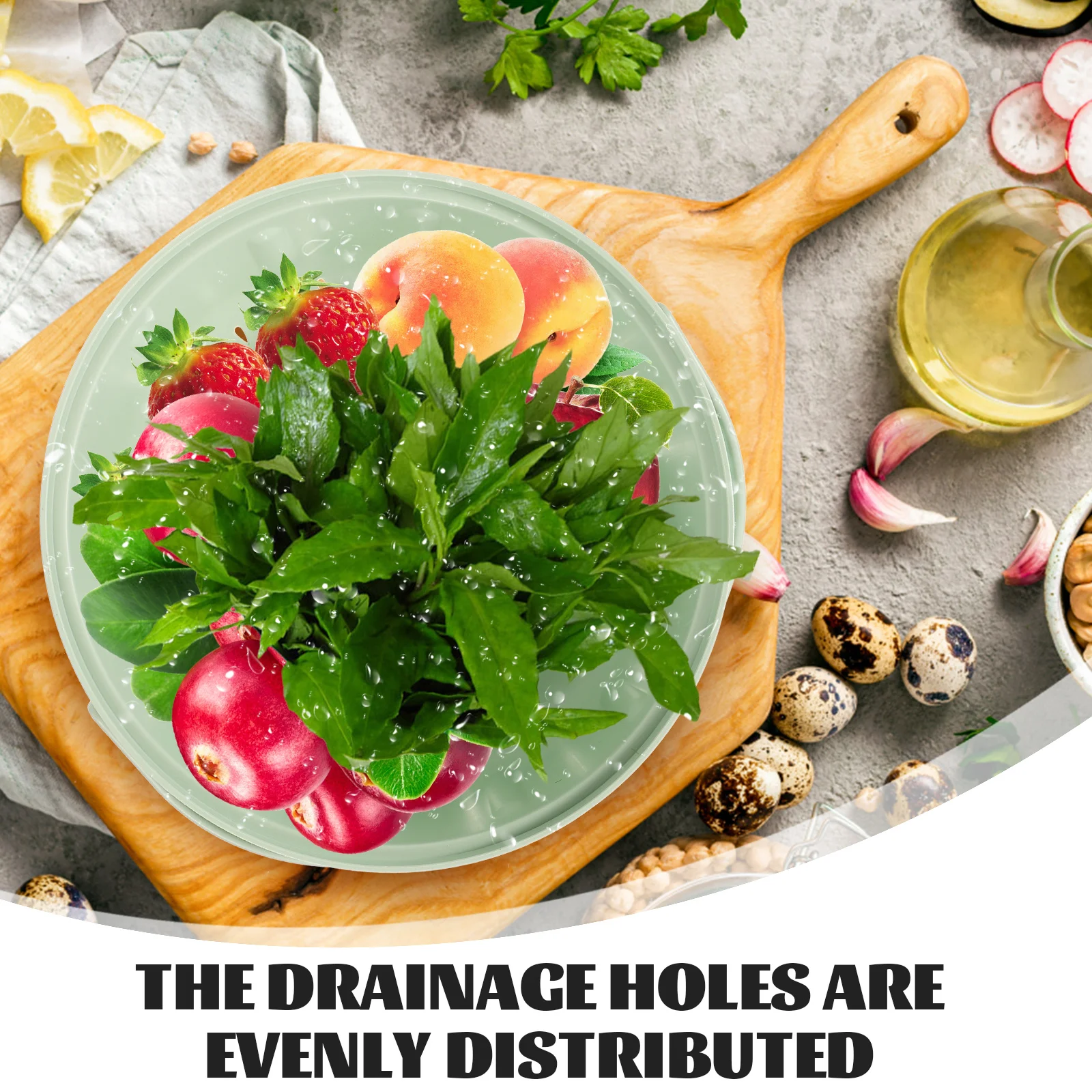 

Round Double Layer Green Vegetable Basket Kitchen Drain Tool for Fruits Vegetables Strainer Colander Storage washing
