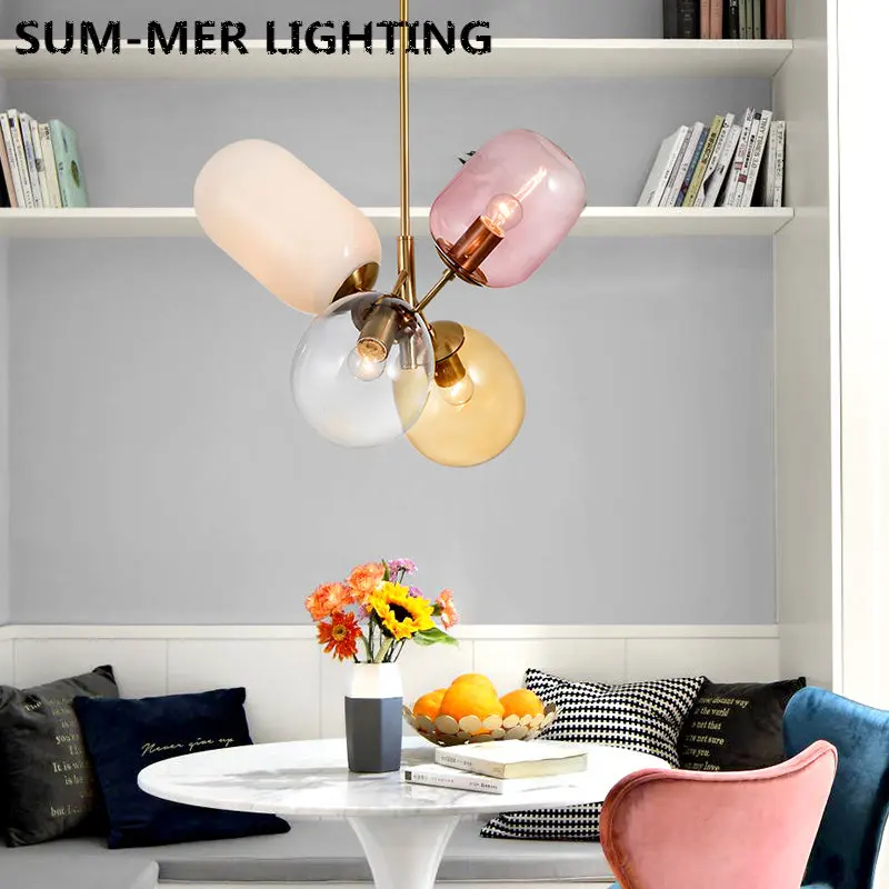 postmodern colorful glass pendant lights cozinha pendurado lampadas para sala de estar quarto sala de jantar home decor e27 led hanglamp 01