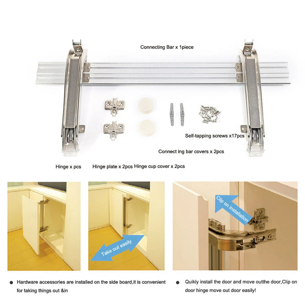 Wardrobe Folding Cabinet Lateral Sliding Door Hinge Cabinet System Damping Silent Slide Rail Opening Kitchen Bus Door Hinge