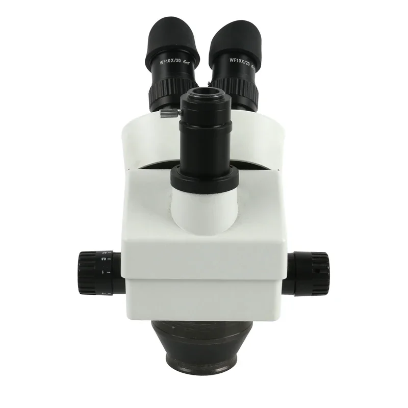 Simul-focal 7-45X Continuous Zoom Trinocular Stereo Microscope+56LED Light+WF10X/20 Eyepiece +C Adapter For PCB Soldering Repair