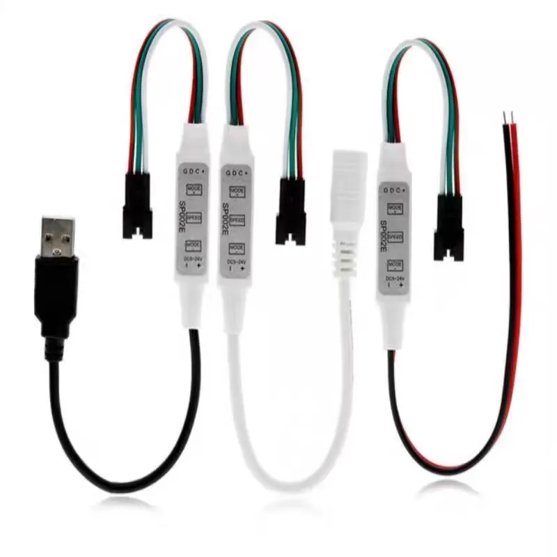 1-10PCS DC5V-24V Mini LED Controller SP002E 3 Key Pixel Dimmer 3pin DC USB power For WS2812B WS2811 WS2812 LED Pixel Strip Light