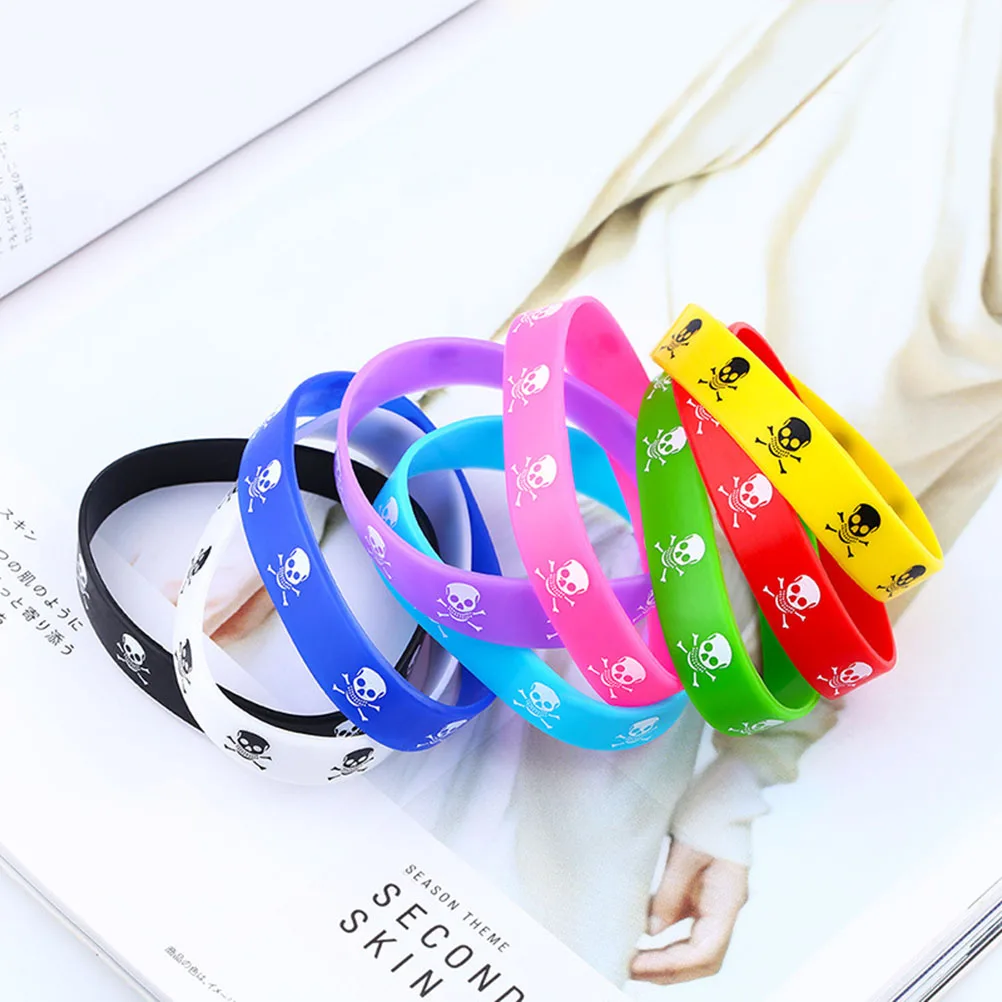 

30 Pcs Skull Bracelet Silicone Wrist Straps Personality Head Sports Wristband Fashion