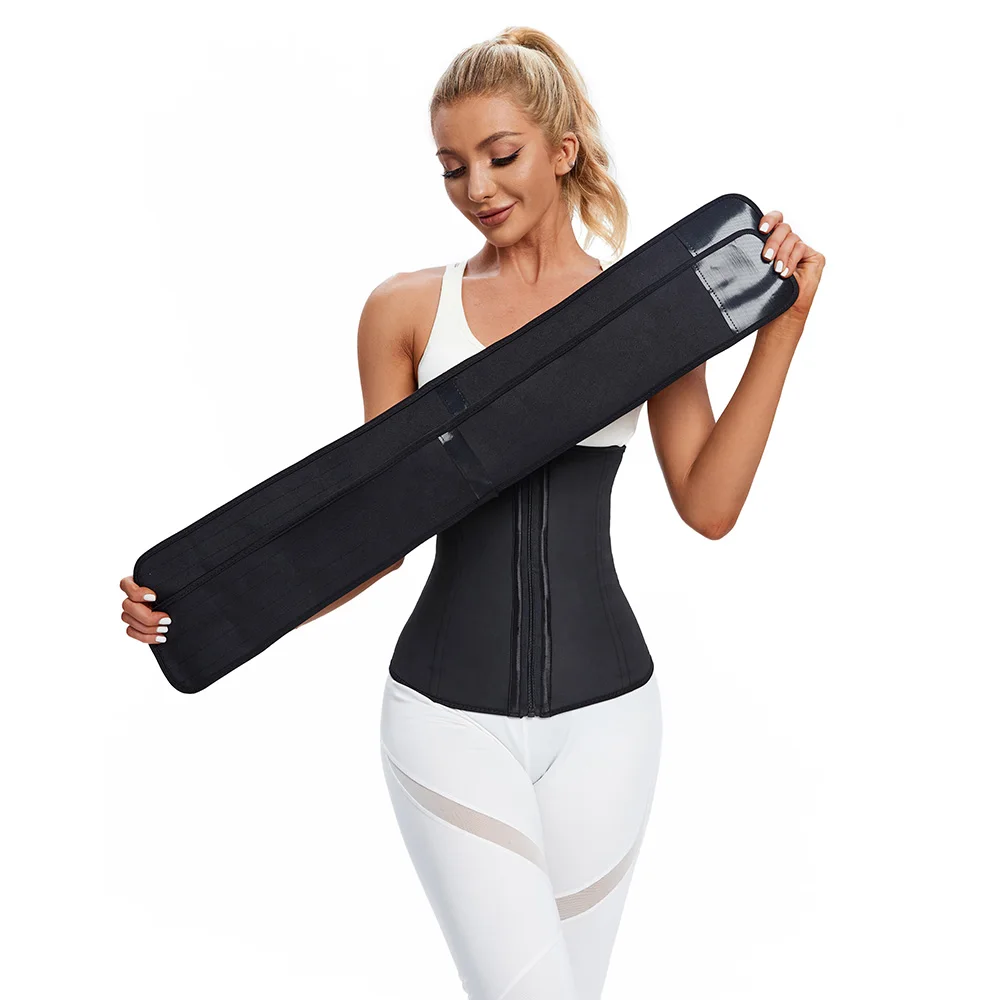 

Steel Bone Waist Trainer Latex Body Shaper With 2 Removable Strap Belts Zipper and Hook Modeling Tummy Control Corset