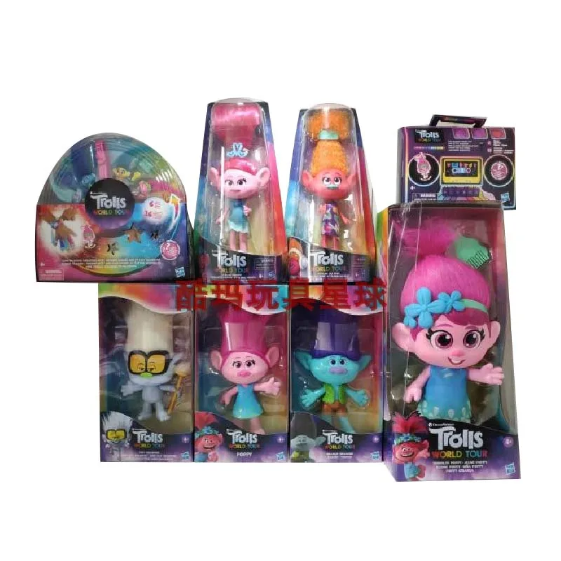 

Hasbro Genuine Magic Hair Wizard Trolls 2 Fingertip Dancer World Tour Kawai Cute Toy Doll Action Figures Kids Toys Girl Gift