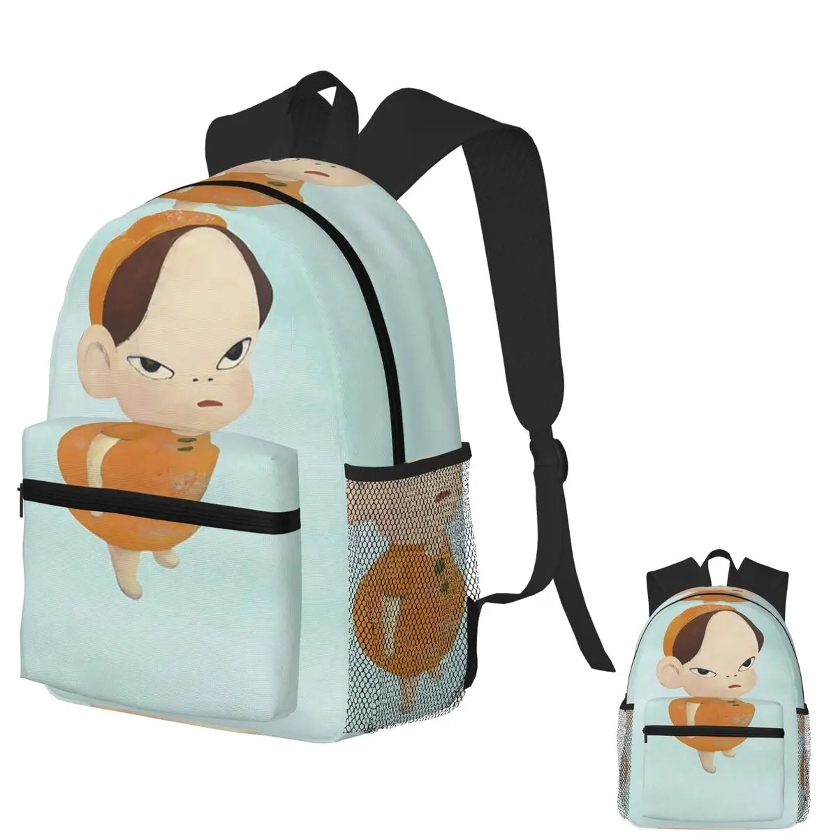 

Yellow In Blue Yoshitomo Nara-Inspired Art For Emotional Rebels Backpack School Bag Hiking Travel Daypack Bookbag Shoulder Bags