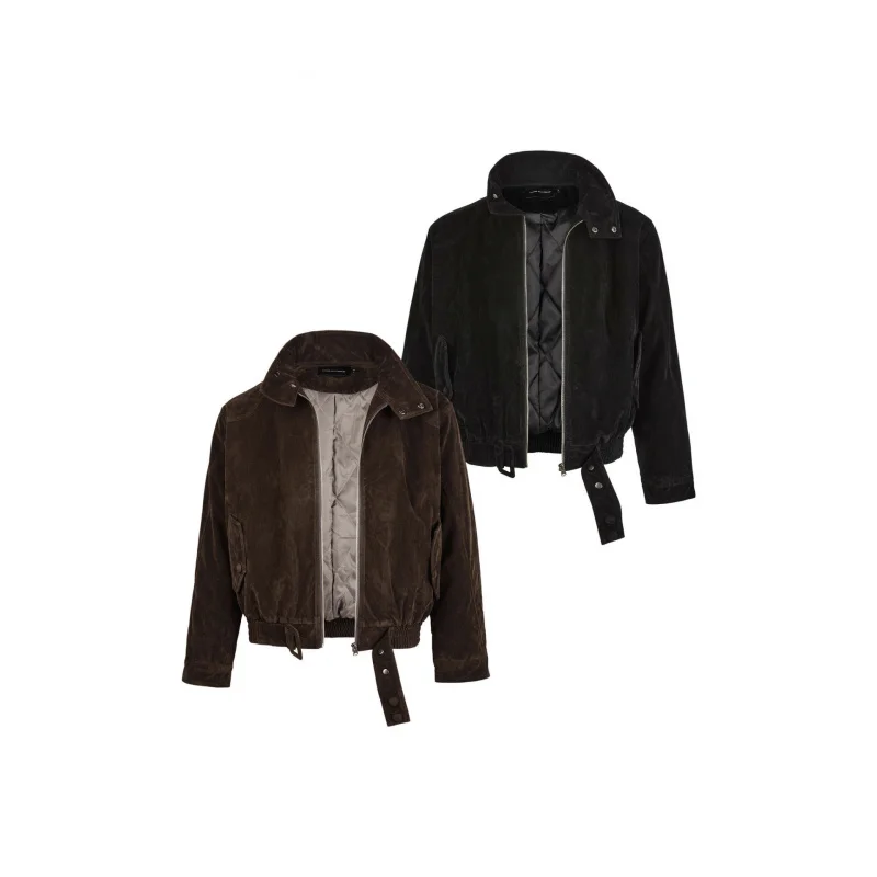 

EMEEasy Success мотоциклетная куртка из воловьей кожи с бархатной подкладкой в американском стиле ретро, глубокое зимнее утолщенное бархатное хлопковое пальто