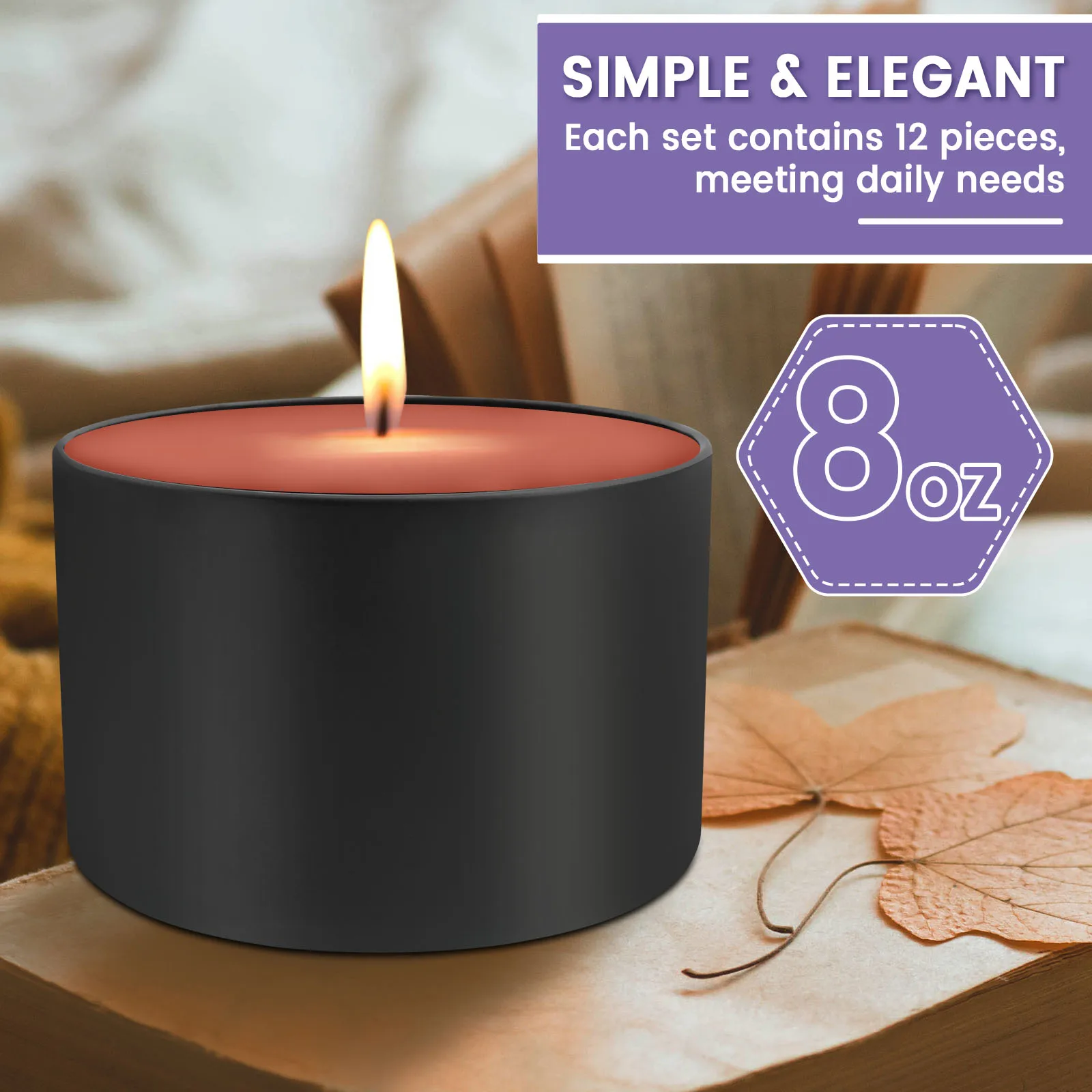 12 قطعة 8 أوقية علب شمعة حديدية لتقوم بها بنفسك الشموع صنع الجرار مع غطاء متعددة الأغراض لتقوم بها بنفسك حاوية شمع لصنع الشموع ديكور المنزل #5