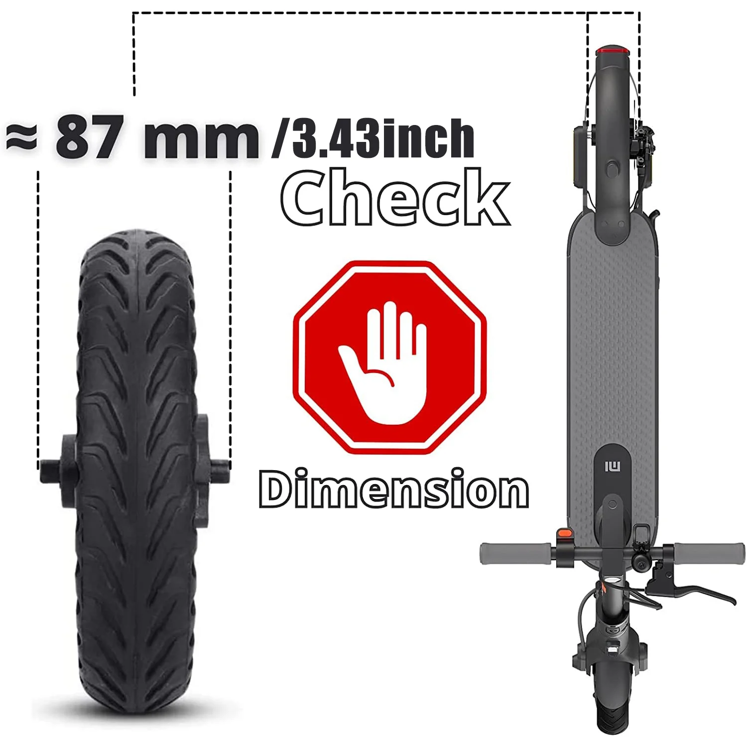 8.5 Inch Solid Wheel Tire Suitable for Xiaomi M365 1S Essential Lite Mi3 GOTRAX GXL Scooter Rear Wheel Parts 8 1/2x2 Solid Tire