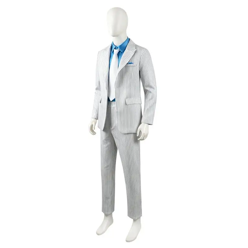 Custom Made Michael Jackson Smooth Criminal Suit Michael Jackson Cosplay Costume top pants shirt tie hat strap - view 2