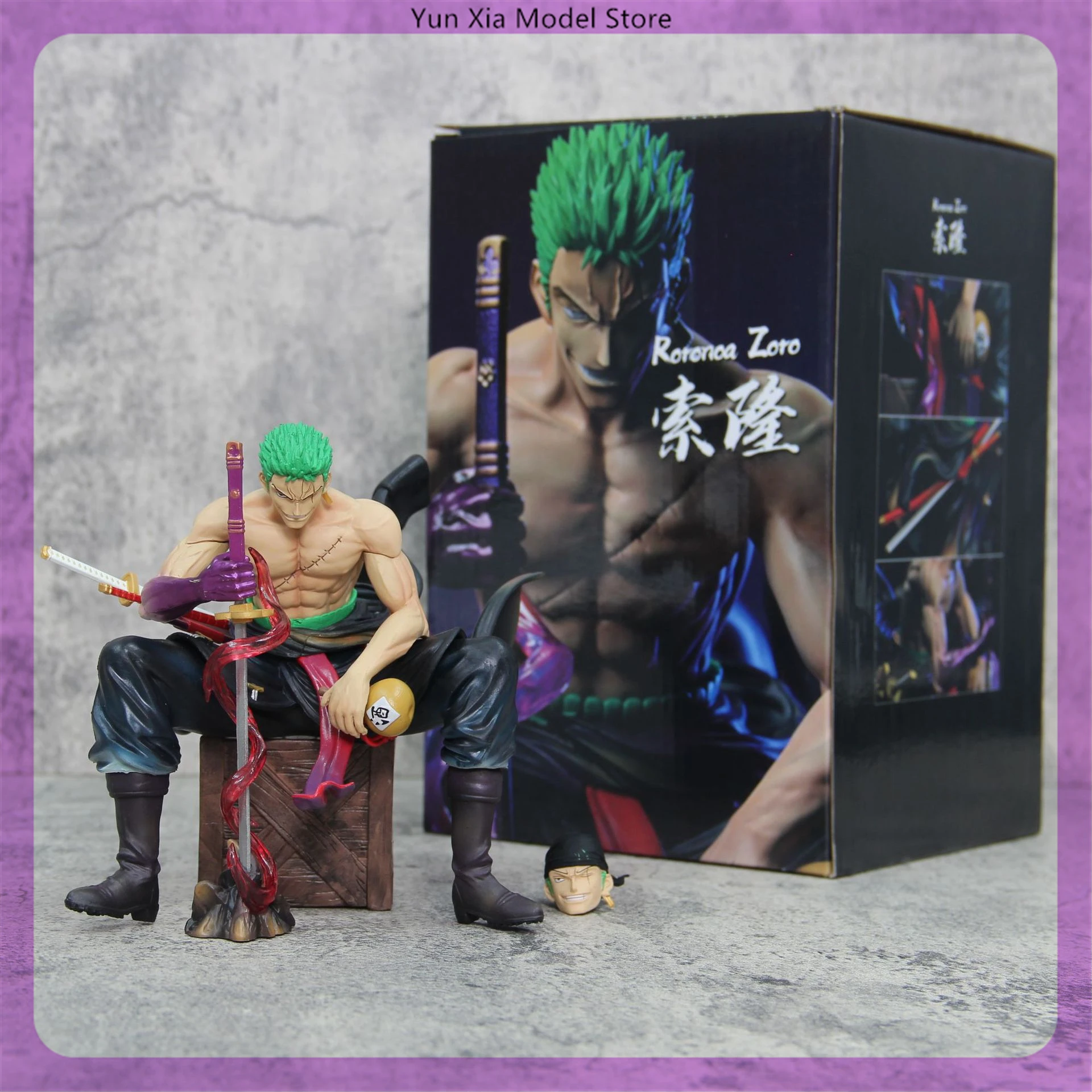 15cm ONE kawałek Roronoa Zoro pozycja siedząca Anime Model figurki statua chłopcy kolekcja lalka na biurko dekoracja ozdoba zabawka prezent