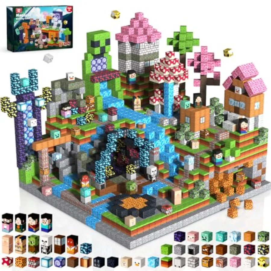 

00PCS Magnetic Blocks - Magnetic Building Blocks Cubes Adventurer, Magnet Toys for Age +, Toy Building Set for,Magnets Stacking