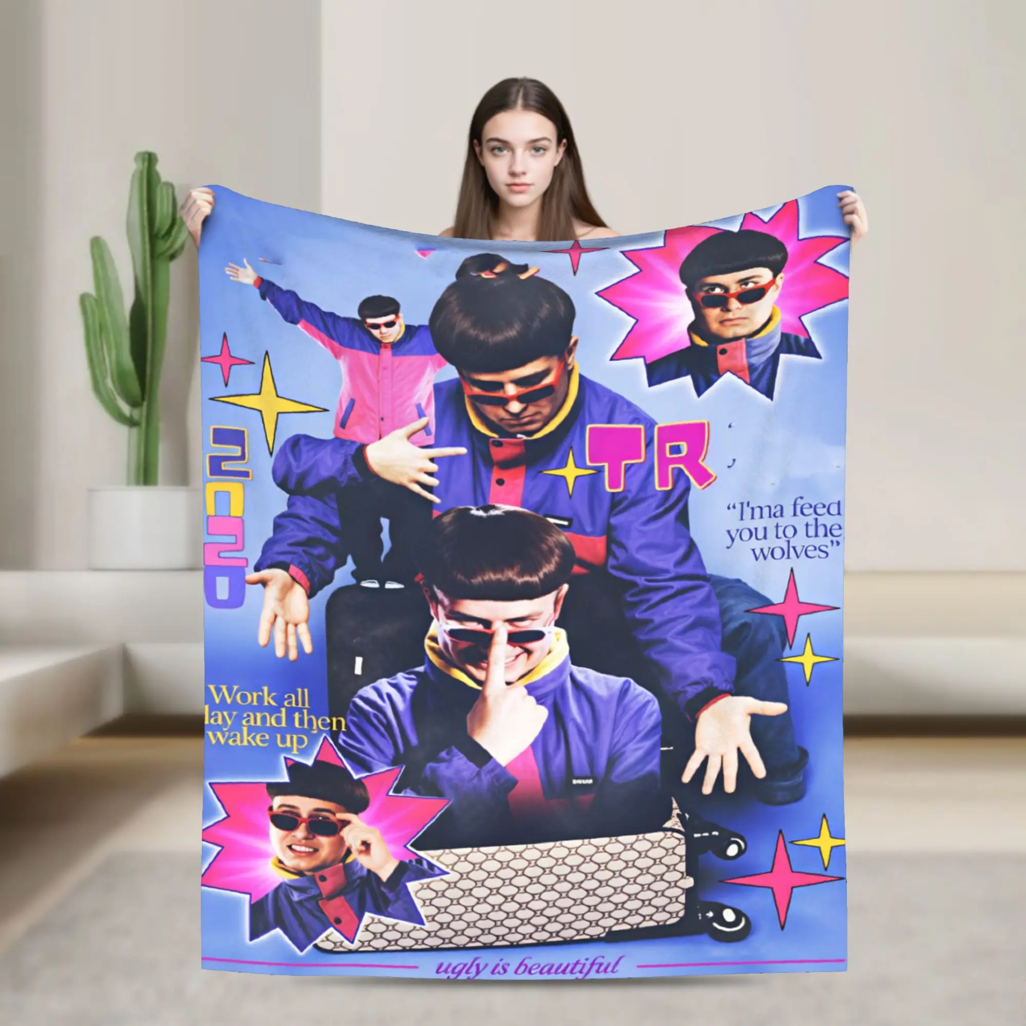 Singer O-Oliver-S Tree Ugly Is Beautiful Blanket Super Warm Plush Throw Blanket For Boy Girl Chair Flannel Bedspread Bed Cover