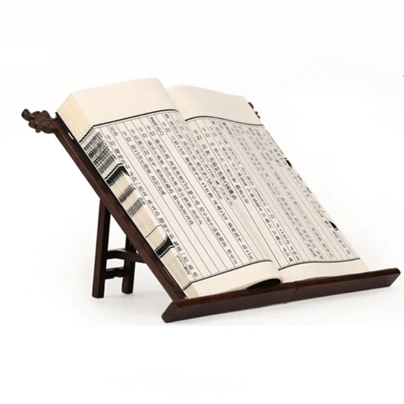 Antique Calligraphy Holder Solid Wood Scripture Stand Desktop Book Reading Rack Storage Shelf Cultural Decor Item