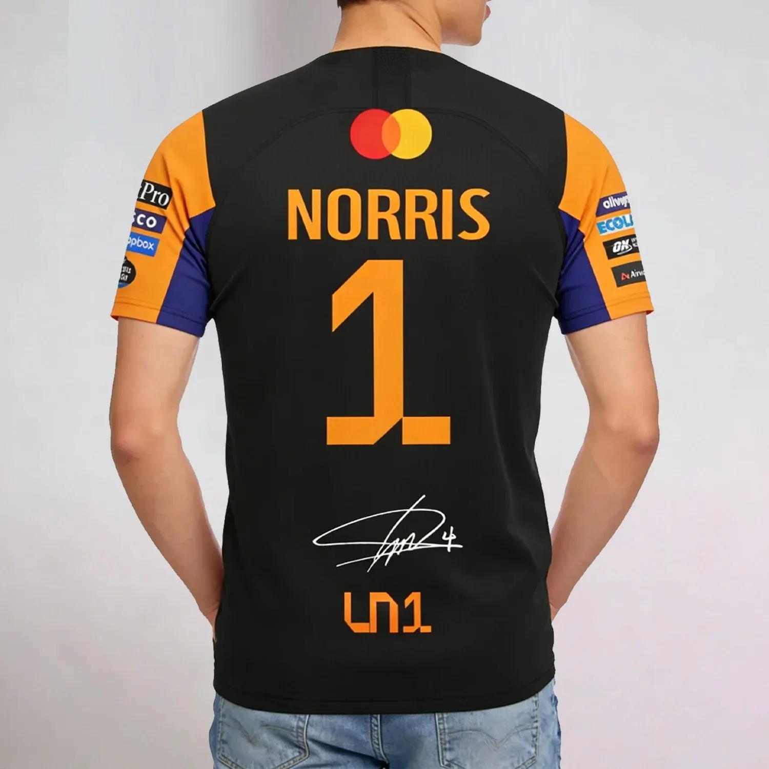 Men's and Women's Racing T-Shirts - Driver #1 Lando Norris and Driver #81 Piastri Casual Short-Sleeve Sports Tops