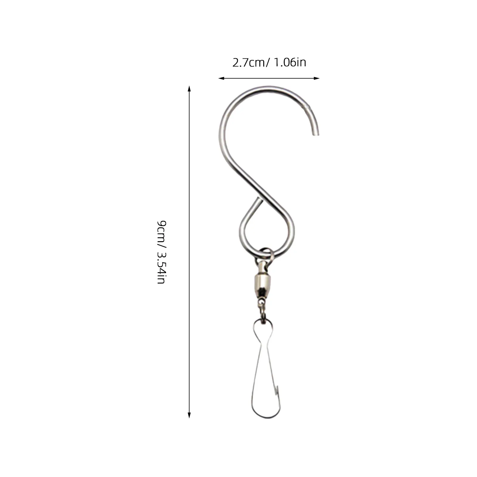 20pcs Dual Swivel Hooks for Wind Chimes – Stainless Steel Rotating Spinner Hooks, Wear-Resistant & Secure Hold
