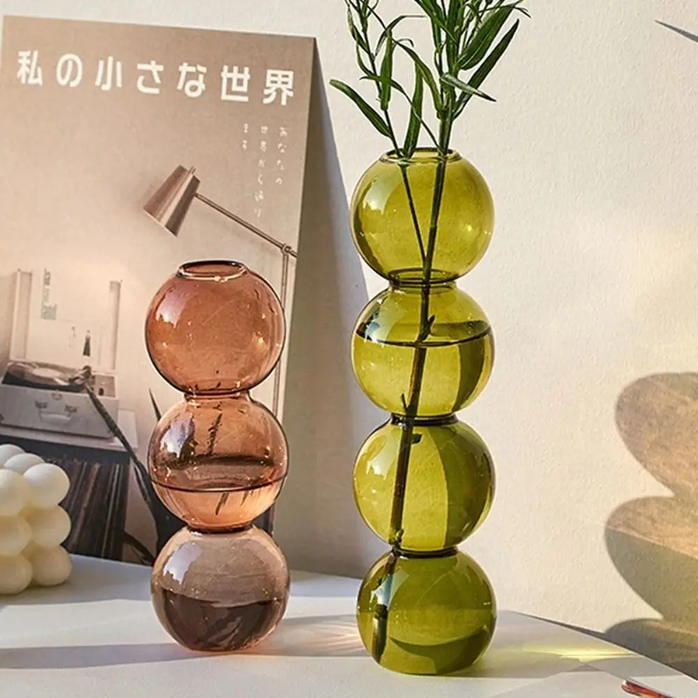Table Decoration Romantic Glass Vase Simple Modern Hydroponic Flower Pot Funny Creative Spherical Flower Vase Dining Room