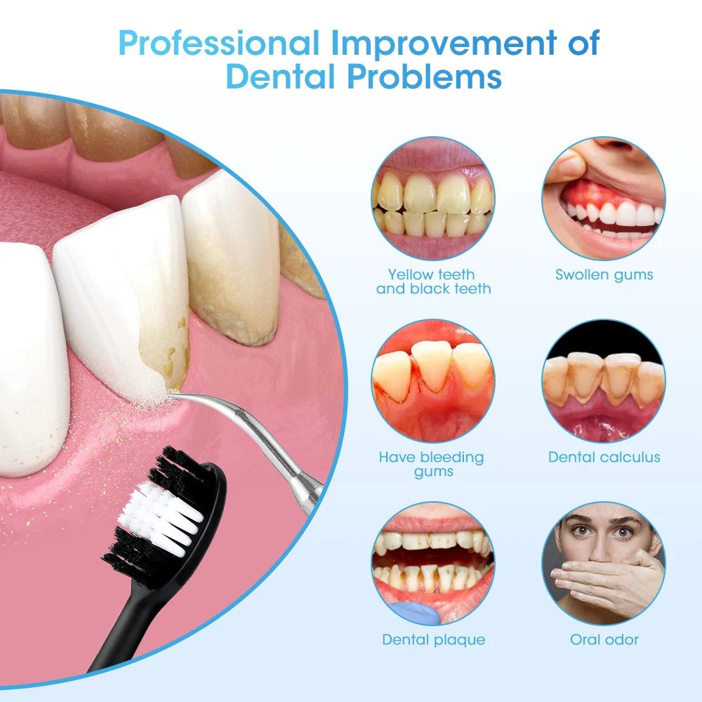 تبييض الأسنان الكهربائية حساب التفاضل والتكامل قشارة البلاك القهوة وصمة عار الجير إزالة عالية التردد فرشاة أسنان سونيك منظف الأسنان #5