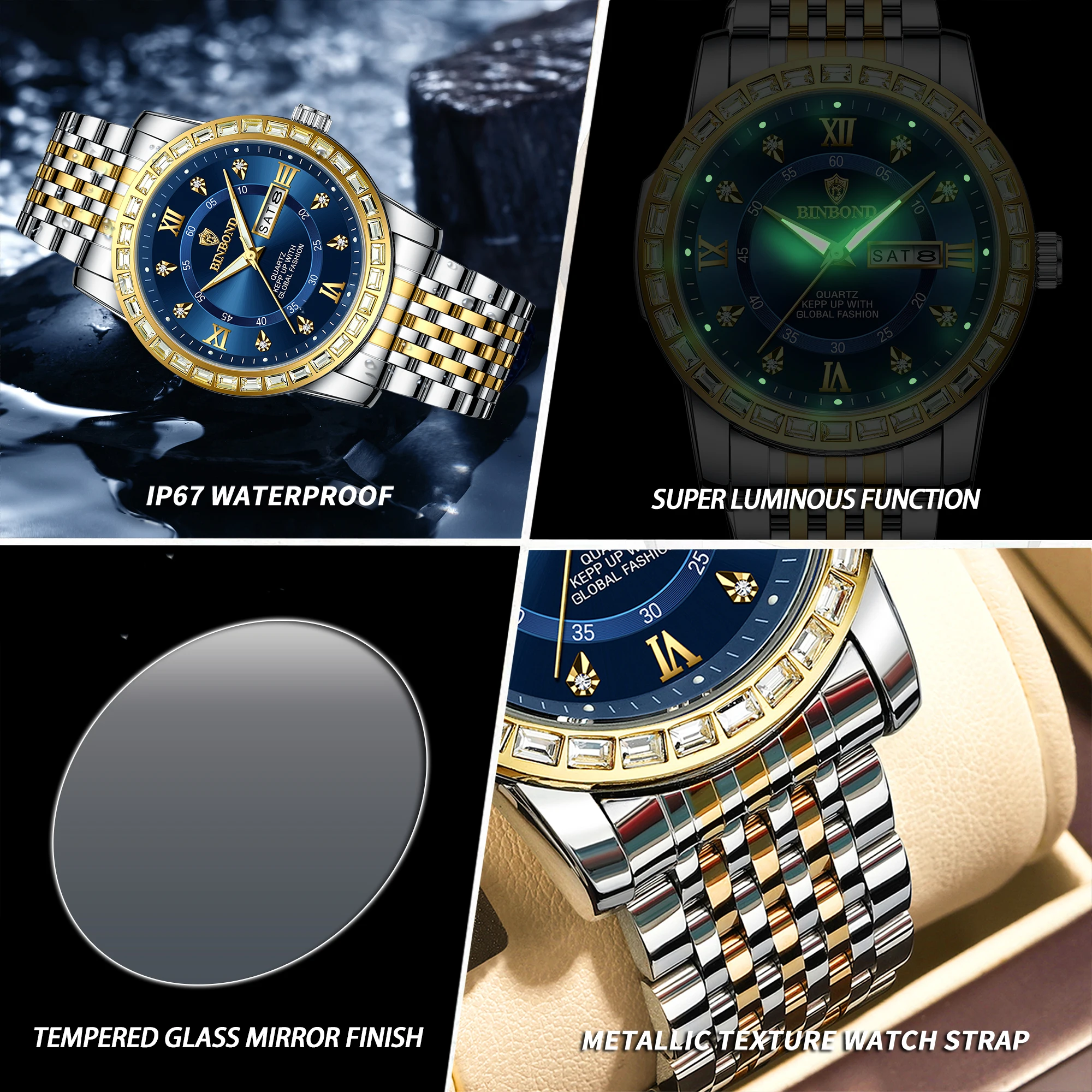 Men's Original Quartz Watch with Luminous Features