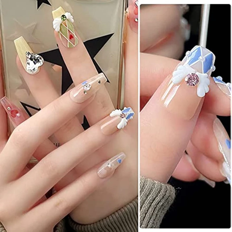 200 قطع ثلاثية الأبعاد أجنحة الملاك مسمار حلية نجمة القمر القلب مسمار المياه الماس الملونة كريستال مسمار جوهرة مسمار الراتنج الأظافر اكسسوارات #5