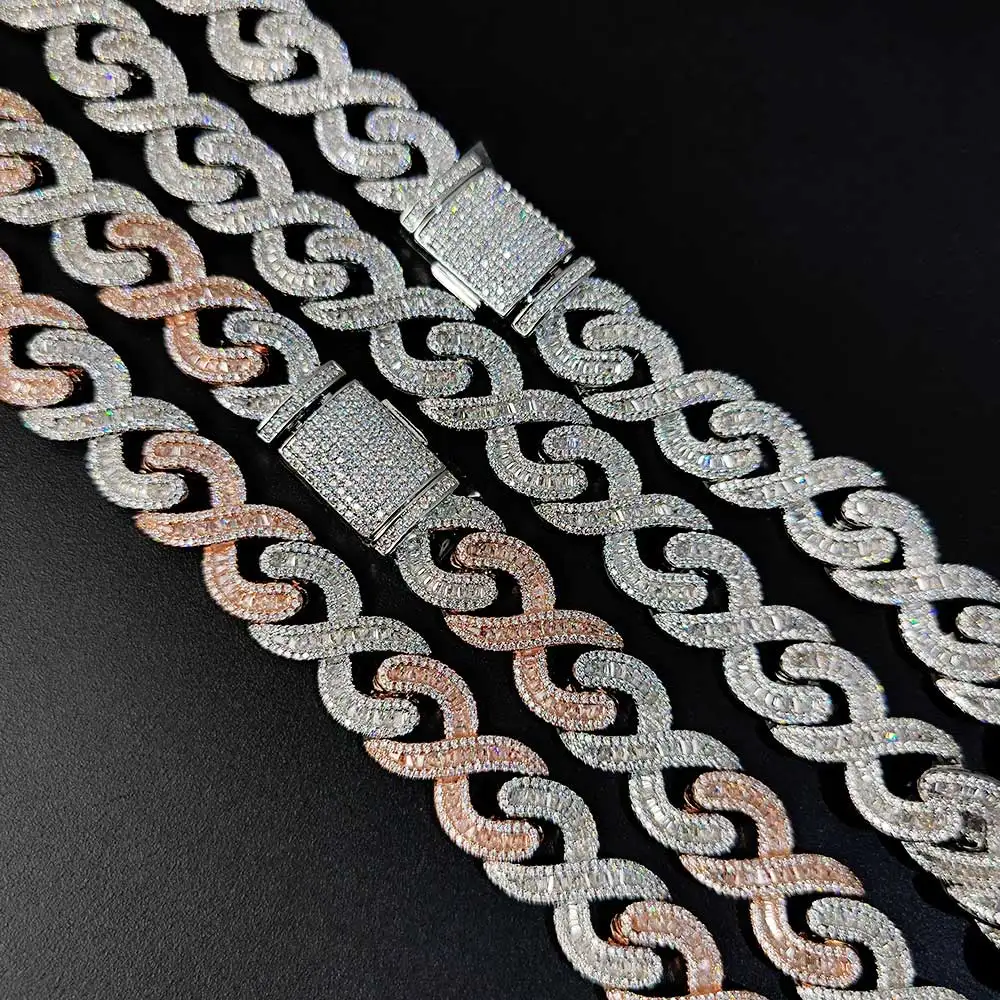 

15MM Men Miami Chain Rectangle Cuban Necklace Iced Out Cubic Zirconia Gold Silver Color Hip Hop Punk Jewelry