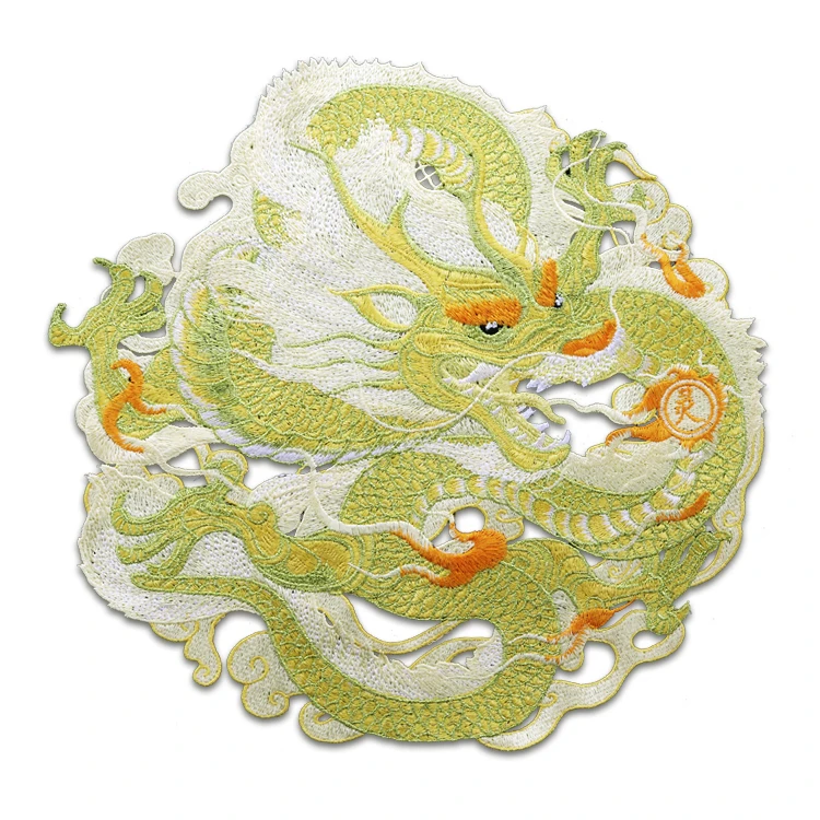 diy embroidery large golden dragon Chinese style cloth sticker clothes fashion ins Hanfu patch hole decorative decals image 5