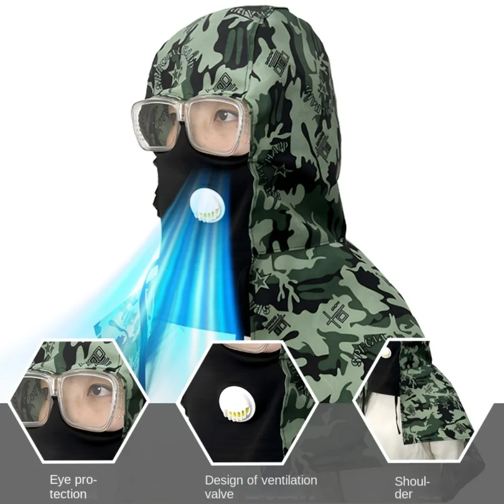 New Full Protective Welding Hood Washable Sun Protection Welding Lens for Men Women Outdoor Welding Neck Cover