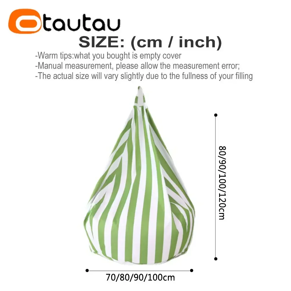 OTAUTAU Outdoor Bean Bag Pouf Cover Without Filler Waterproof Puff Salon Beach Garden Beanbag Chair Corner Seat Puf Sac DD046