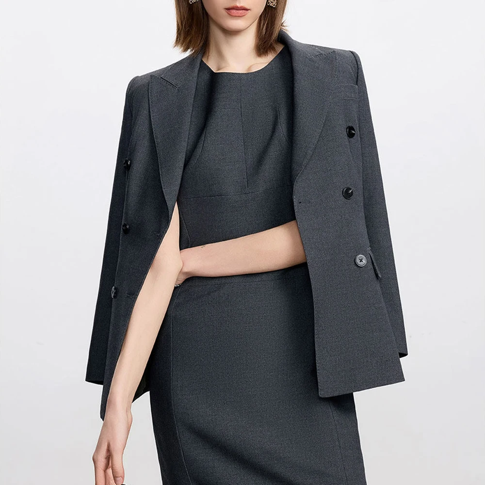 Classic business style double-breasted suit set for women,luxury fashion,professional attire,commuting style,suit dress skirt