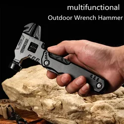 Multifunctional wrench hammer folding pliers hammer knife all-in-one combination tools portable self-defense emergency outdoor