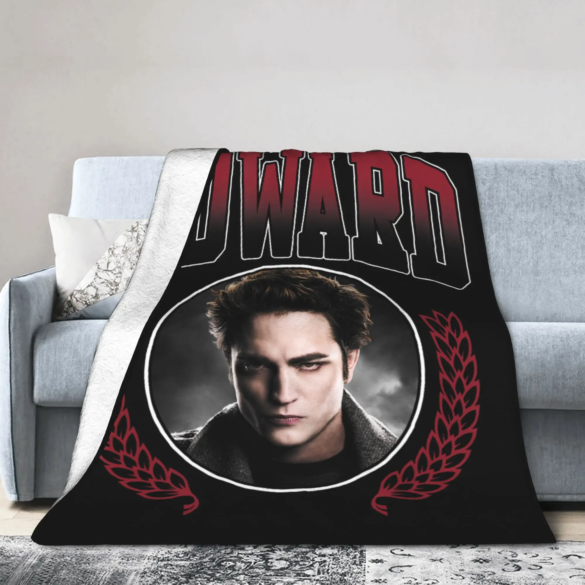 Twilights Vampire Edward Cullen Blanket Portrait Movie Flannel Warm Bedding Throw Blanket for Lounge All Season Office
