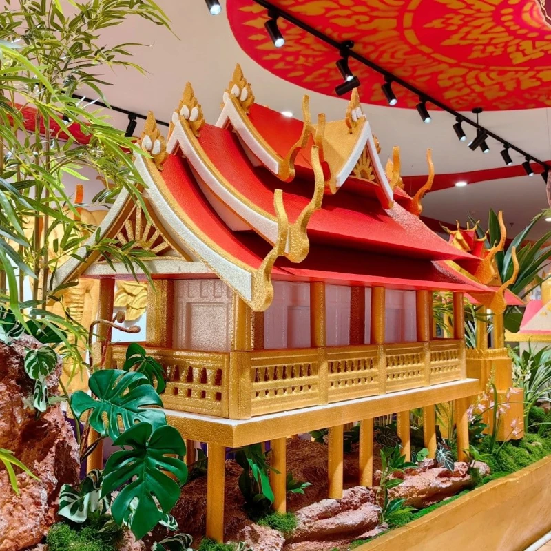 Dai Thai foam sculpture South East Asia style real stone paint simulation props