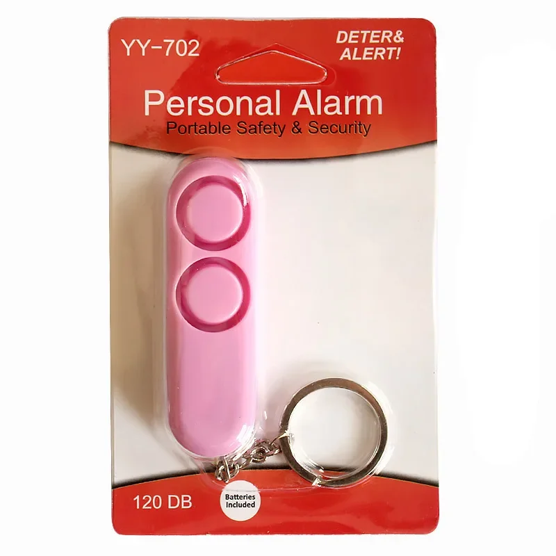 120dB Self Defense Anti-rape Device Dual Speakers Loud Alarm Alert Attack Panic Safety Personal Security Keychain Bag Pendant