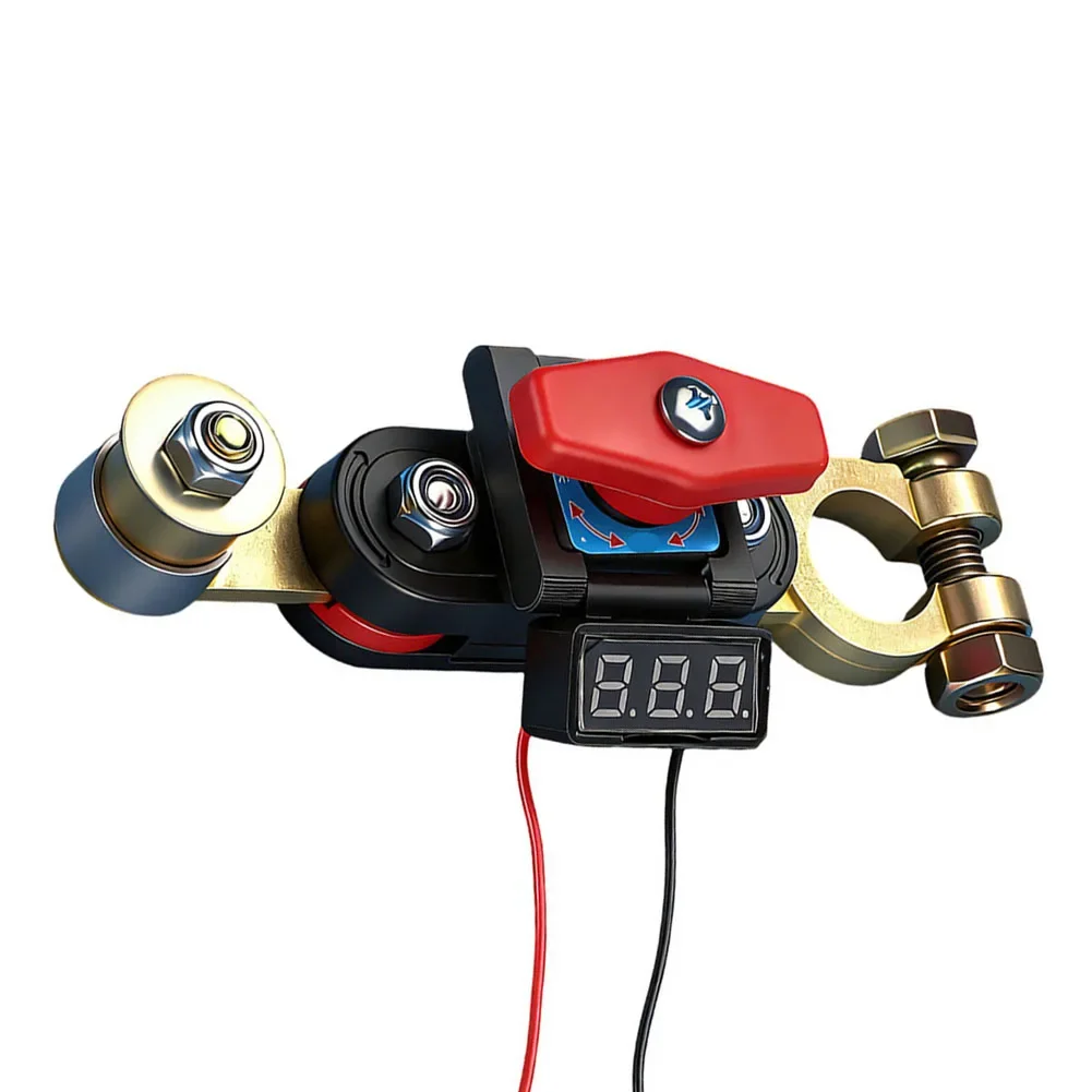 Car Battery Cut Off Switch with Full 360 Rotation Pure Copper Body Compatible with 12 Volt and 24 Volt Systems