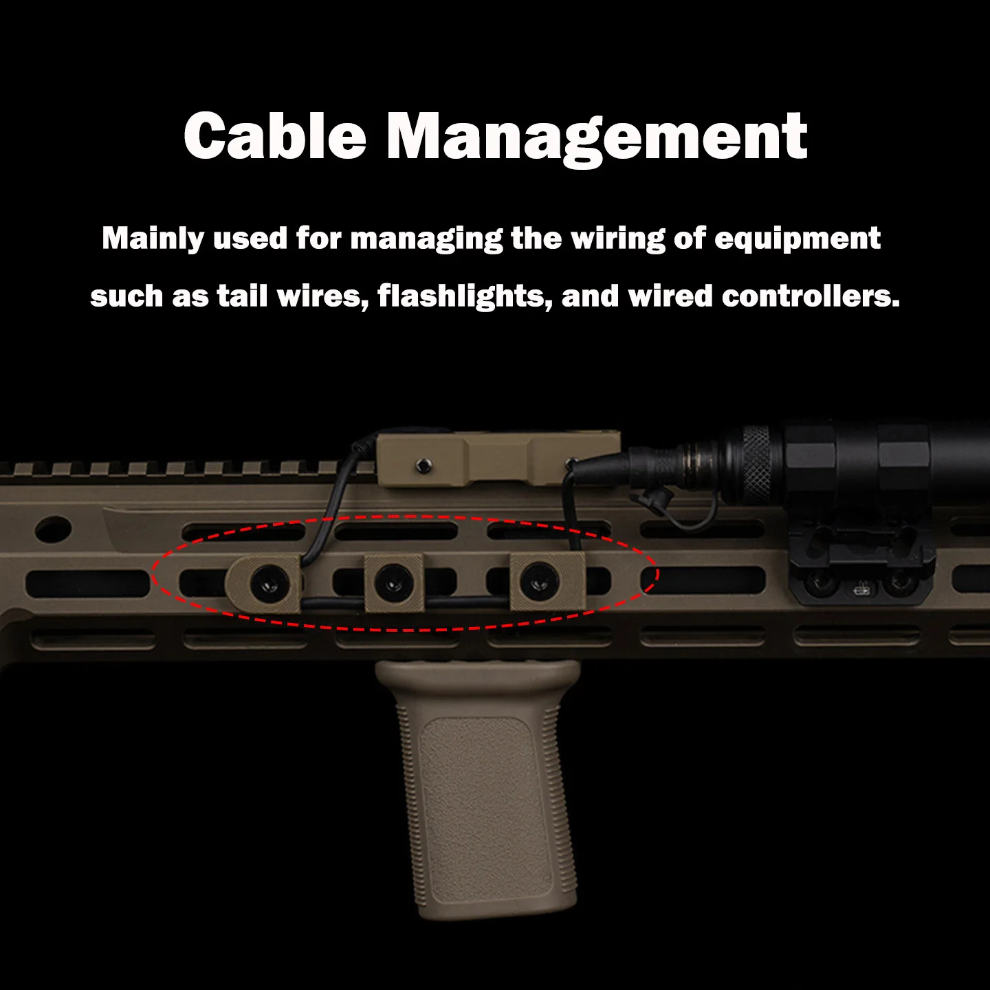 Defense Metal Flashlight Laser Light Mlok Wire Guide System Cable Clamp Cable Clip Management Fixed Accessories
