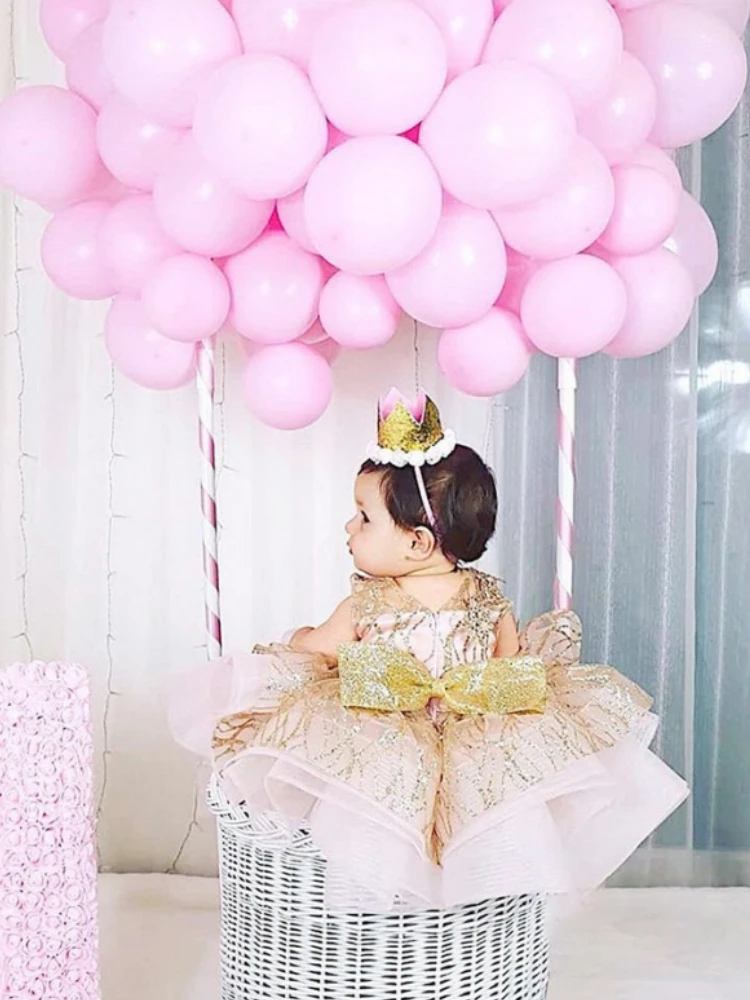 Vestidos de flores brillantes de lujo para niñas, vestidos de capas con apliques de princesa sin mangas para boda, cumpleaños, vestidos de primera comunión