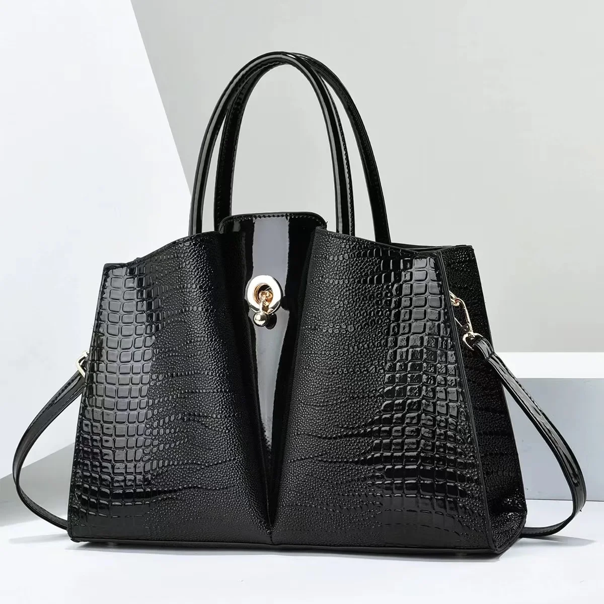 

New Fashion Alligator Women Handbags European Design Patent Leather Ladies Shoulder Bags Female Girl Brand Luxury Crossbody Bag