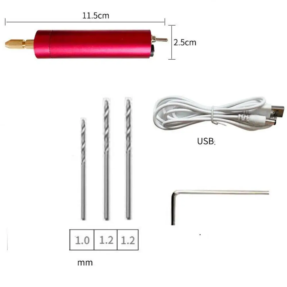 DIY Mini Electric Drill Handheld Drill Bits Kit Epoxy Resin Jewelry Making Wood Craft Tools 5V USB Plug Screwdriver Tool Kit