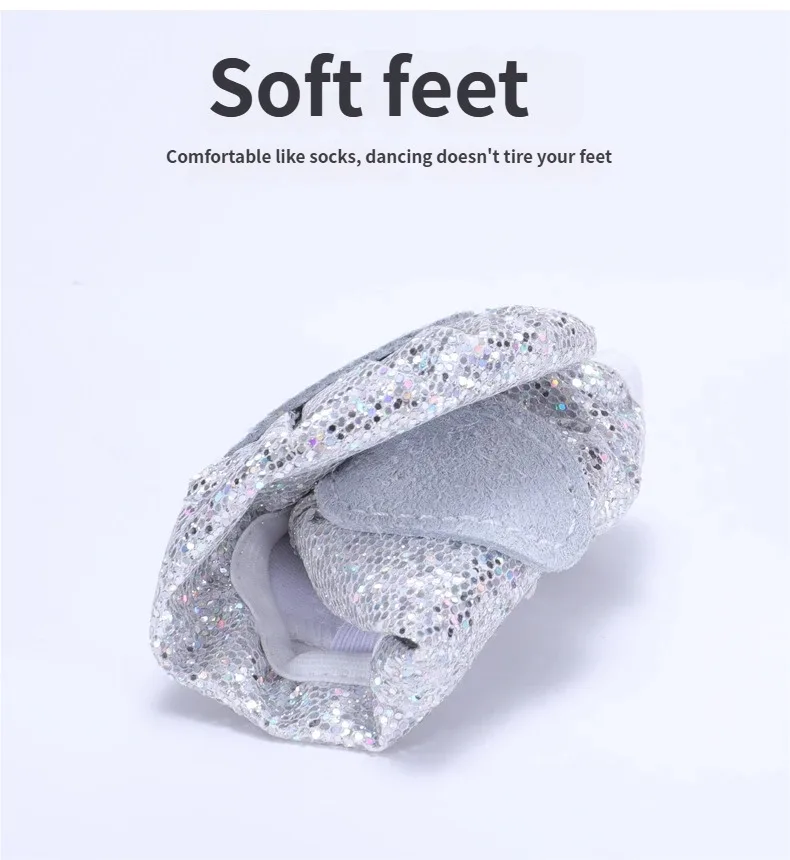 Glitzer-Laser-Tanzschuhe Glänzende Katzenkrallen-Schuhe für Bühnenauftritte Mädchen & Erwachsene Körpertraining Ballettschuhe – Detail 6
