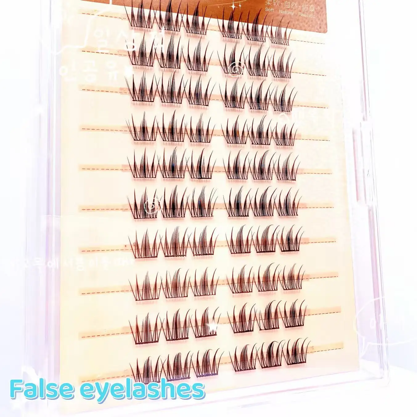 10-rij volume lijmvrije valse wimpers, wimperclusterstijl voor feest- en dagelijkse make-up