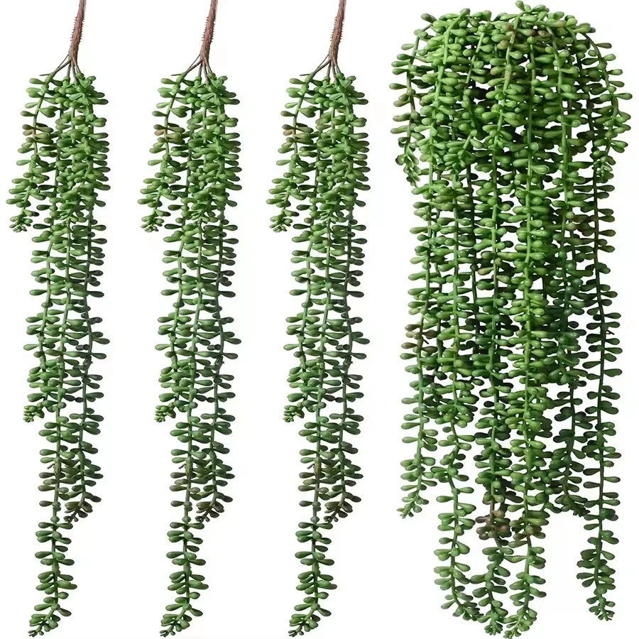 Suculentas artificiales, plantas colgantes, cadena de perlas en maceta falsa, plantas suculentas para el hogar, jardín, decoración interior y exterior