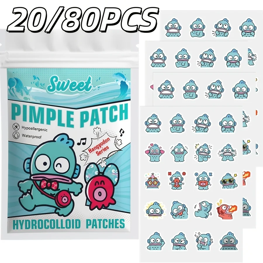 20/80PCS HANGYODON Cartoon hydrocolloid acne patch - facial decorative sticker - covers blemishes and acne scars.