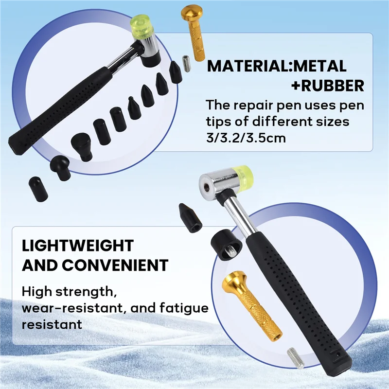 

Наборы инструментов для ремонта вмятин без покраски кузова автомобиля, металлическая ручка для избавления, подъемник для вмятин, инструменты для ремонта вмятин с 9 головками-AT80