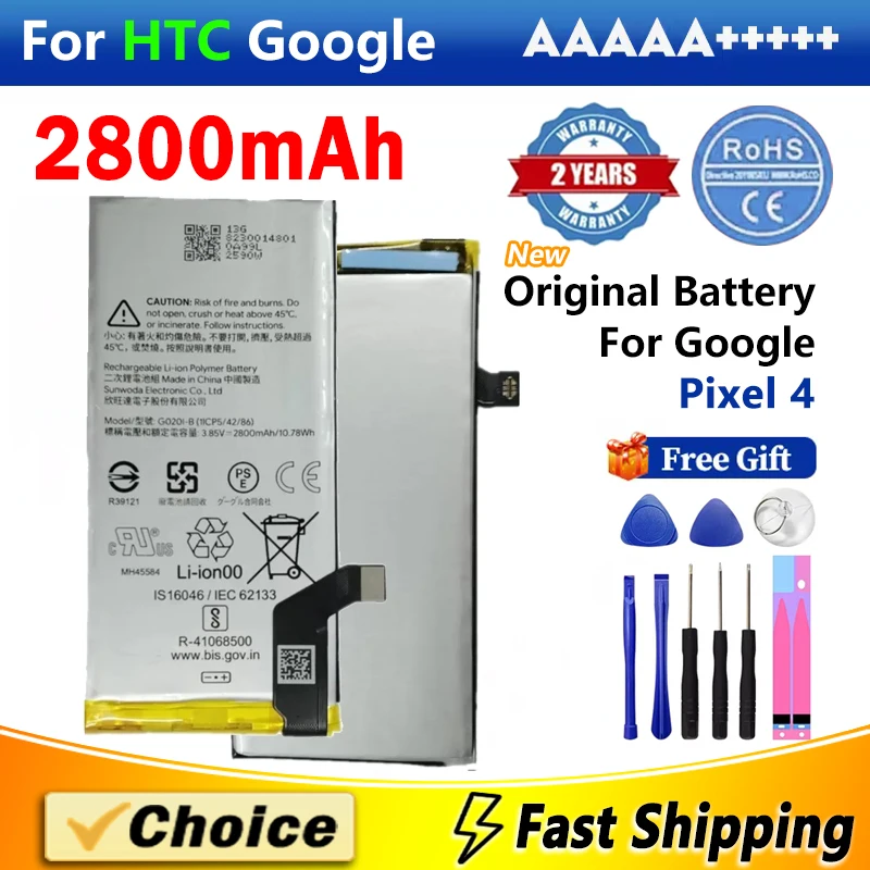 

G020I-B For HTC Google Pixel 4 Mobile Phone Bateria Battery,AAA+ Brand New Replacement Phone Lithium Battery+Tools,2800mAh