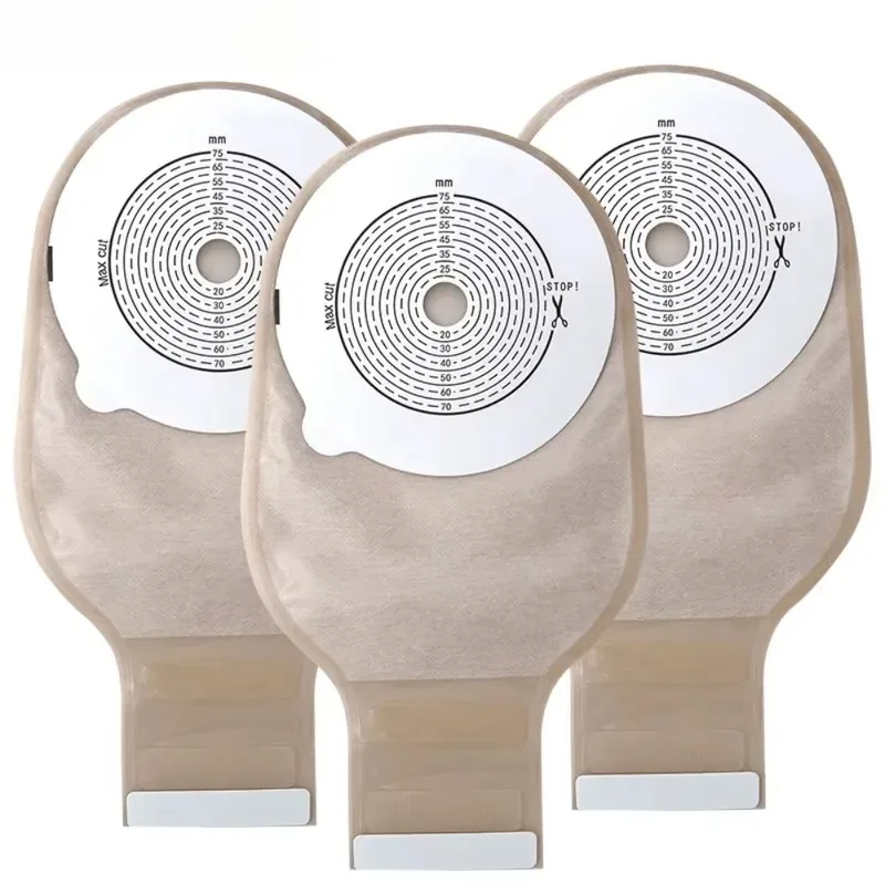 Ostomy Bags One Piece Drainable Pouches for Colostomy Ileostomy Stoma Care15-75mm Economical Drain Valve Colostomy Bags10