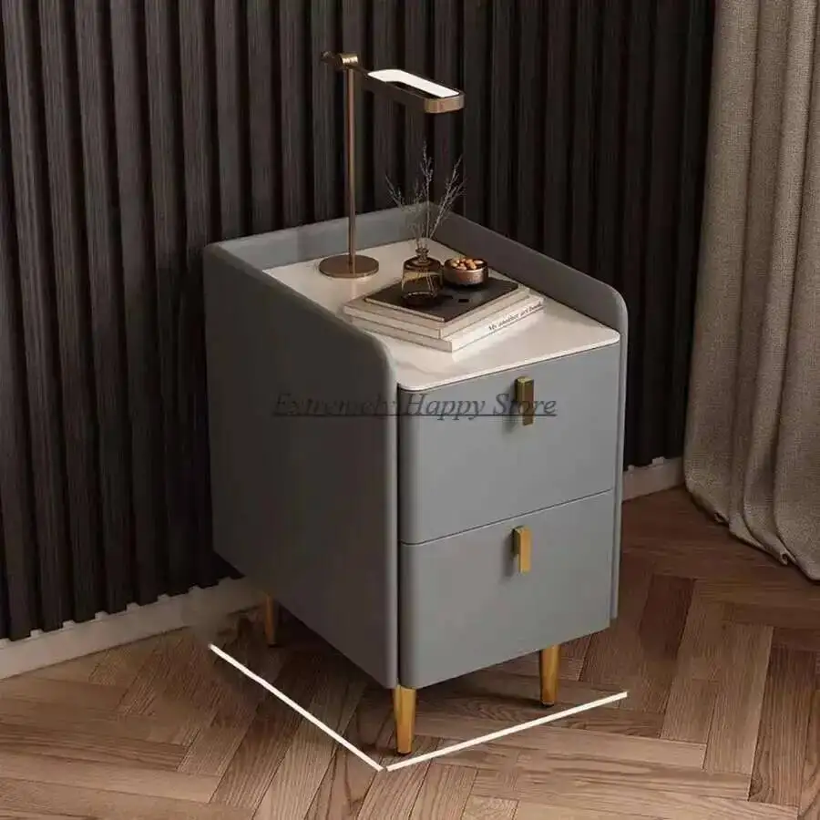 

Minimalist Modern Nightstands Drawers Design Narrow European Bedside Table Wood Mobile Table De Chevet Furniture Living Room