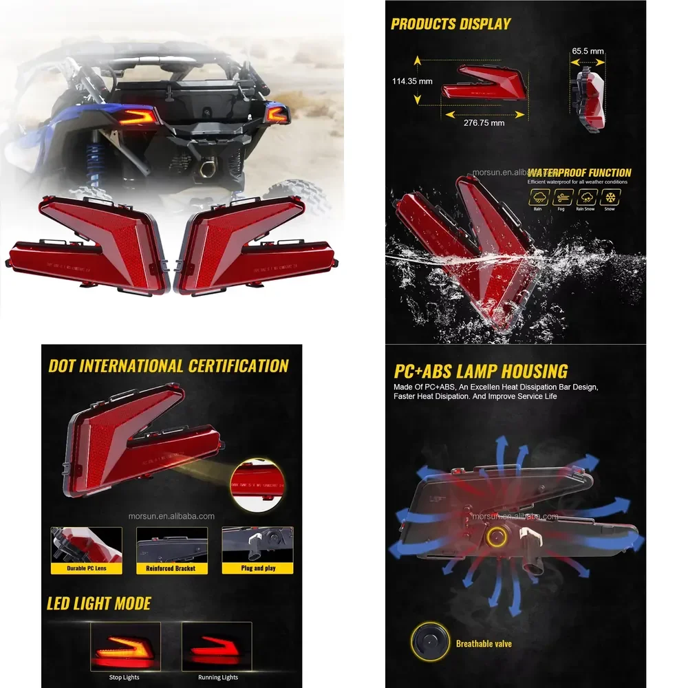 Luces Traseras LED para Can-Am Maverick X3 RR TURBO X DS RC 2017-2022, Luz de Freno para UTV Can-Am Maverick