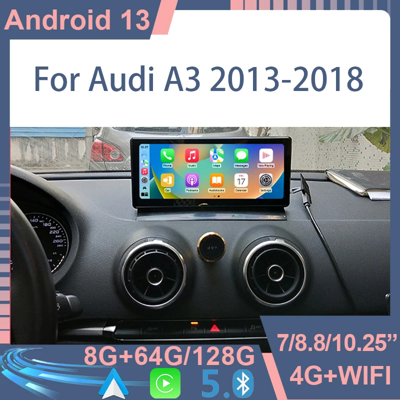 

8 Core Android 13 Auto Carplay For AUDI A3 2013-2018 Car Multimedia Video Player HD Screen GPS Navigation Head Unit 4G WIFI