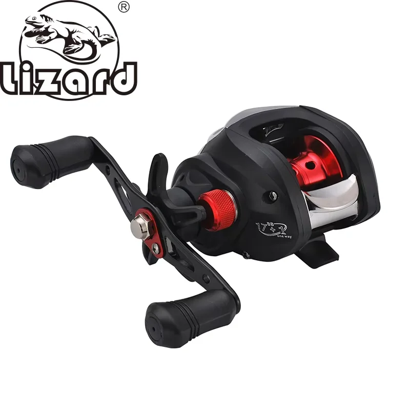 LIZARD With Magnetic Brake System 8KG Drag Resistance 17 + 1 BB 7.2 High Speed Black red Fishing Reel