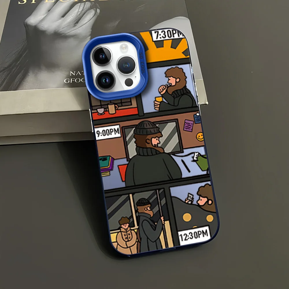 Ilustración de la línea de tiempo de memoria, funda protectora IMD para iPhone 12, 11, 13, 14, 15, 16 Max Pro Plus